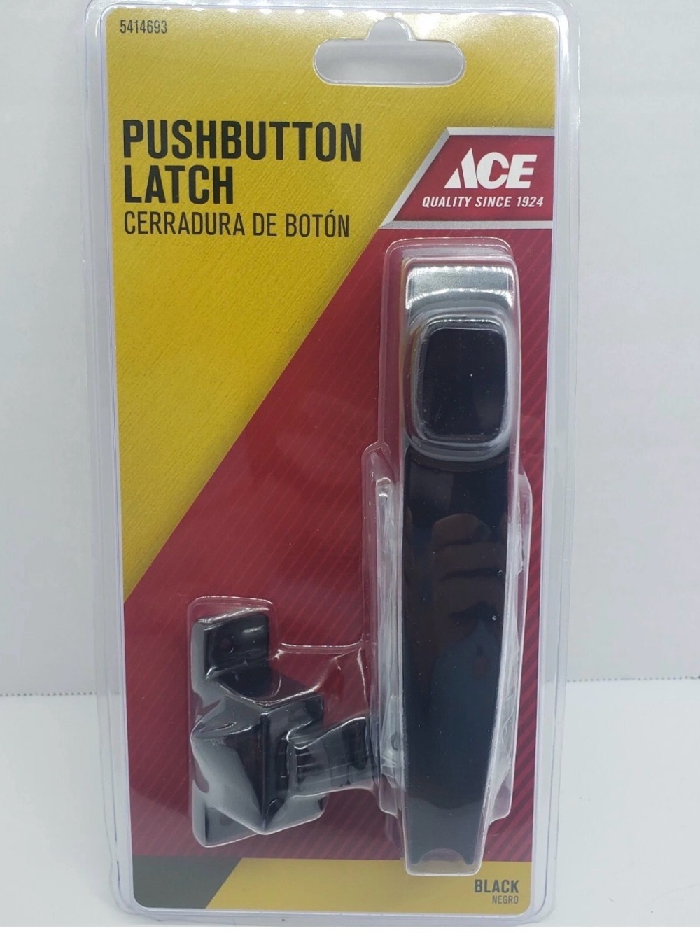 ACE Pushbutton Latch Handle Set Screen/Storm Door Black #5414693